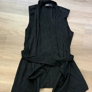 Zara long vest with tie